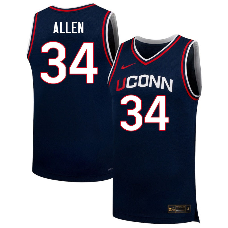 Uconn Huskies #34 Ray Allen College Basketball Jerseys,Uniforms-Navy